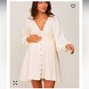 Pinkblush Cream Lace Trim Maternity Chemise